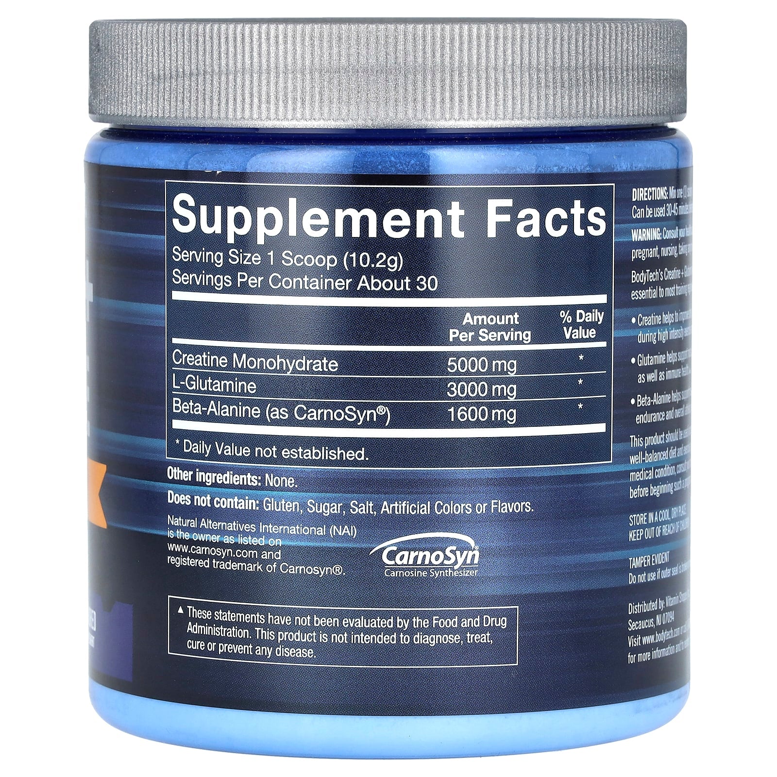 BodyTech Creatine Glutamine with Beta-Alanine for Strength & Endurance - Image 2