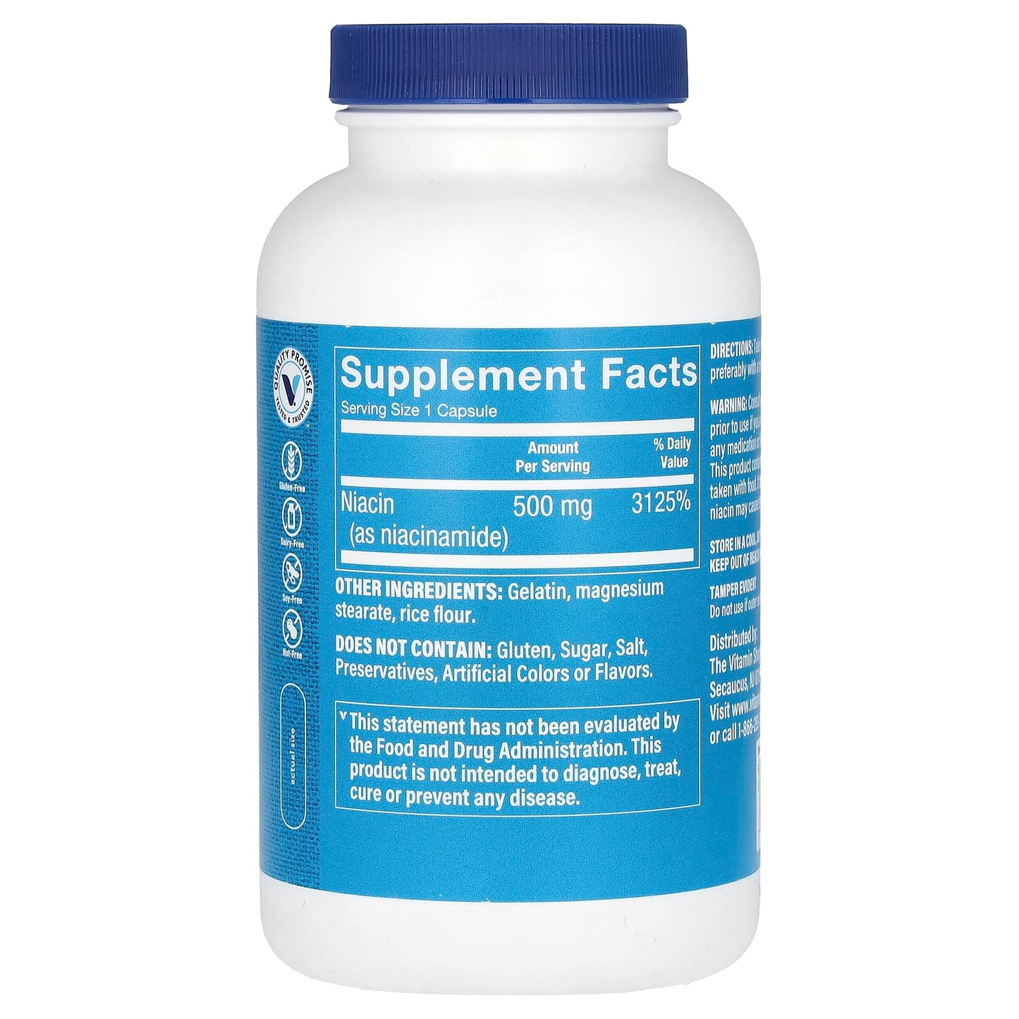 The Vitamin Shoppe, Niacinamide, 500 mg, 300 Capsules - Image 2