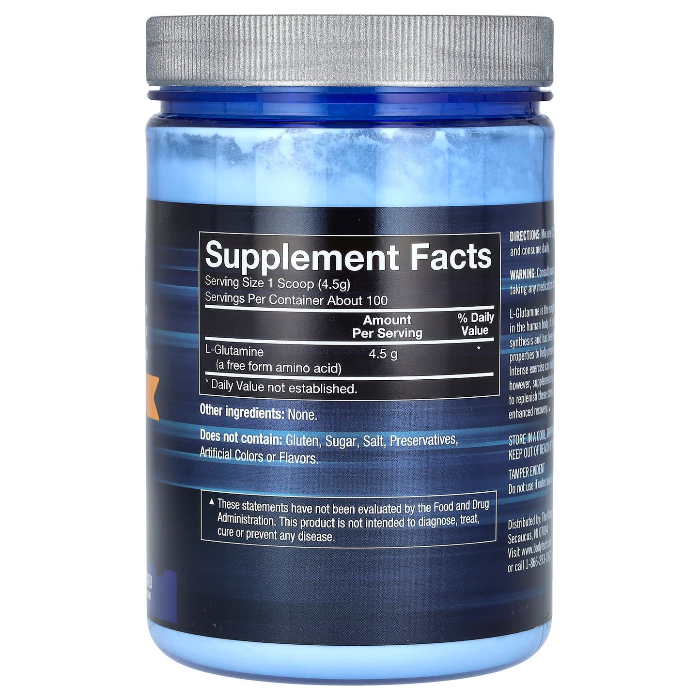 BodyTech Glutamine Unflavored 450g for Rapid Muscle Recovery - Image 2