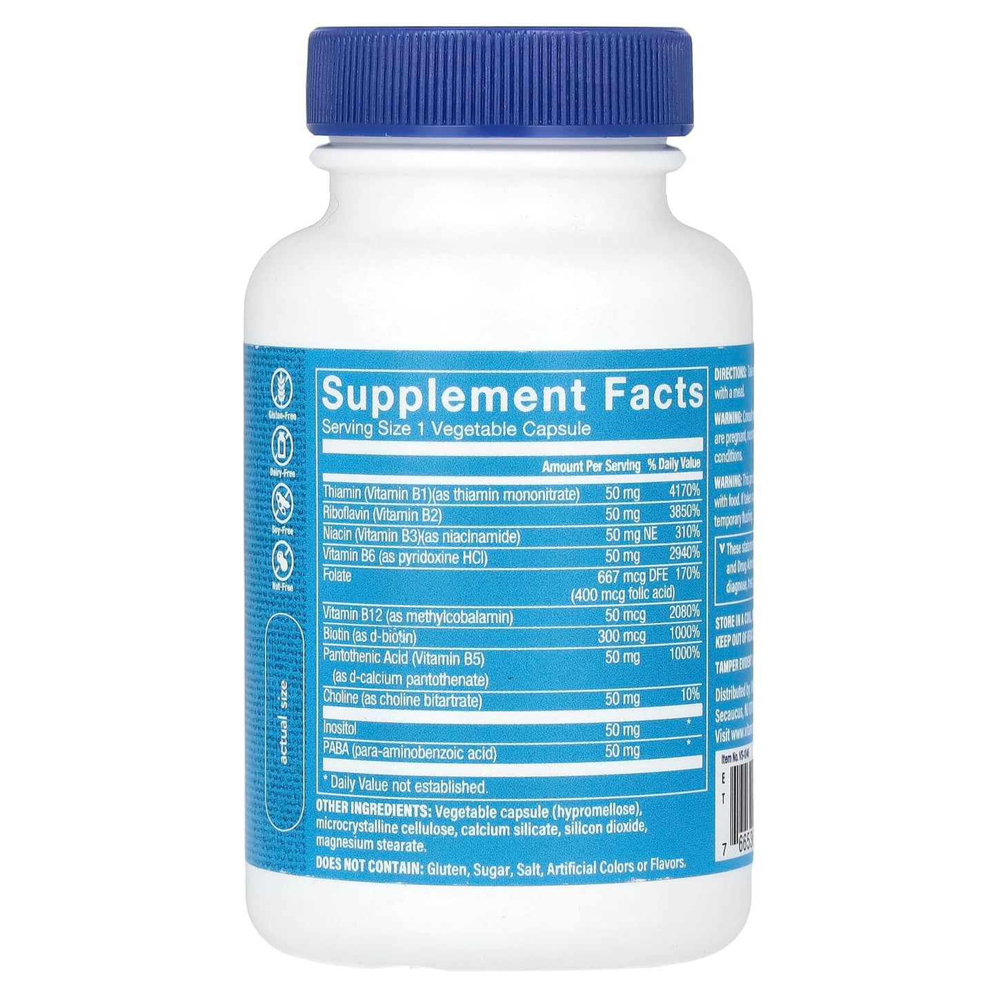 The Vitamin Shoppe, B-Complex 50, 100 Vegetable Capsules - Image 2