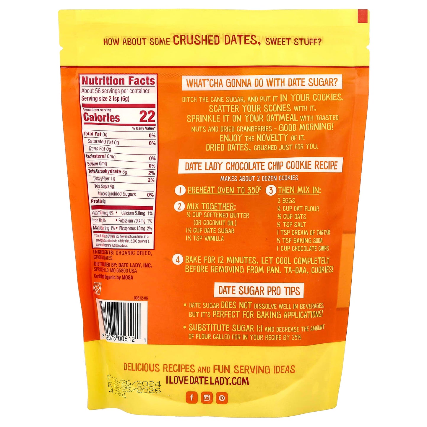 Date Lady USDA Organic Date Sugar, 12 oz (340g) - Image 2
