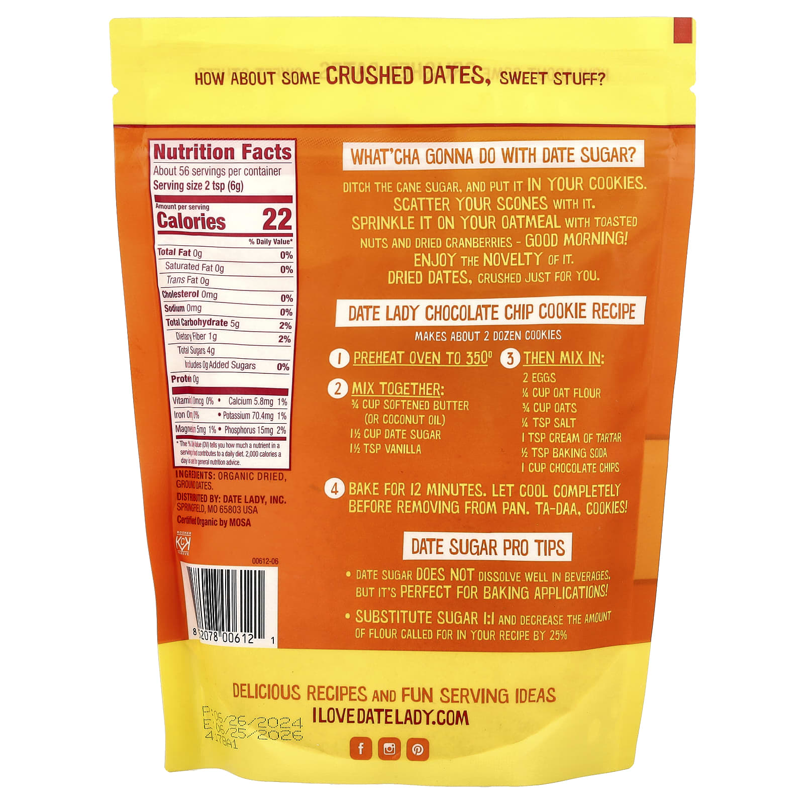 Date Lady USDA Organic Date Sugar, 12 oz (340g) - Image 2