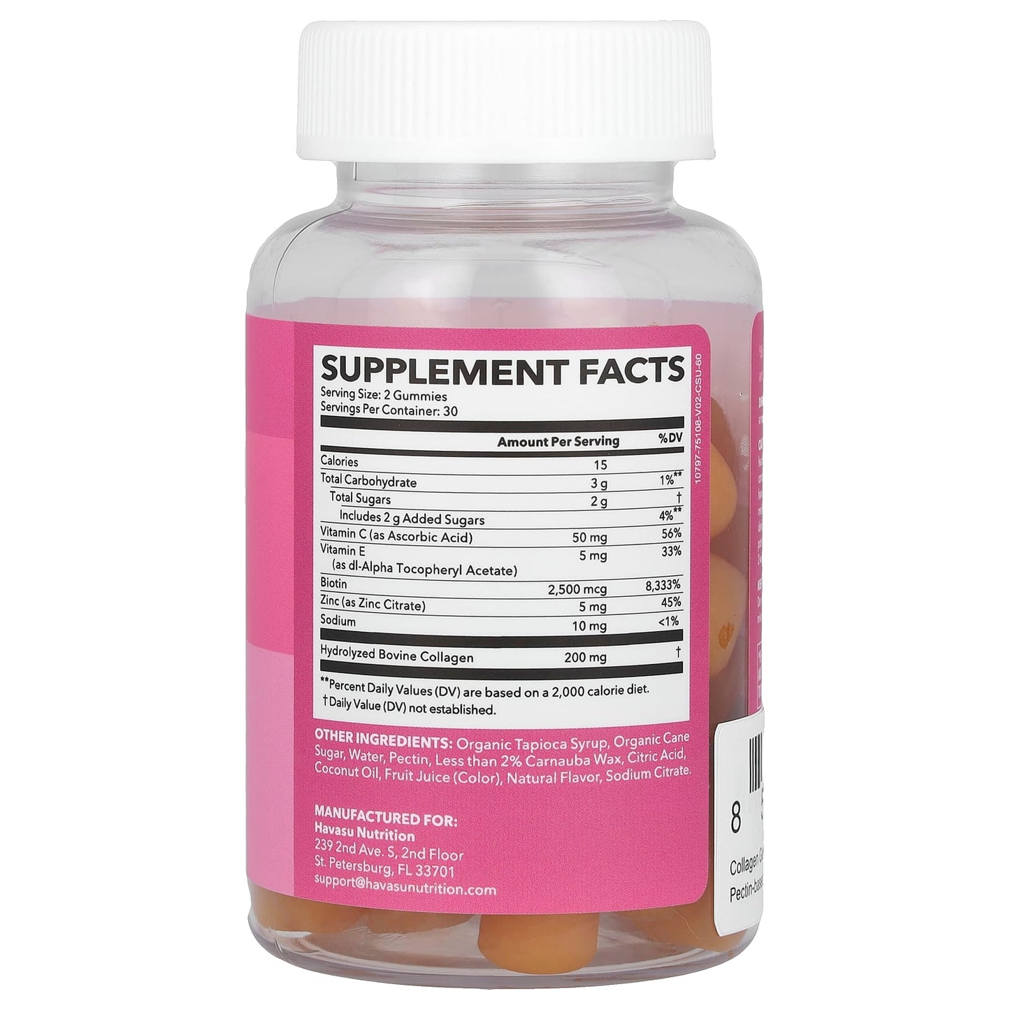 Collagen Gummies with Biotin and Lemon for Healthy Hair, Skin, and Nails - 60 Count - Image 2