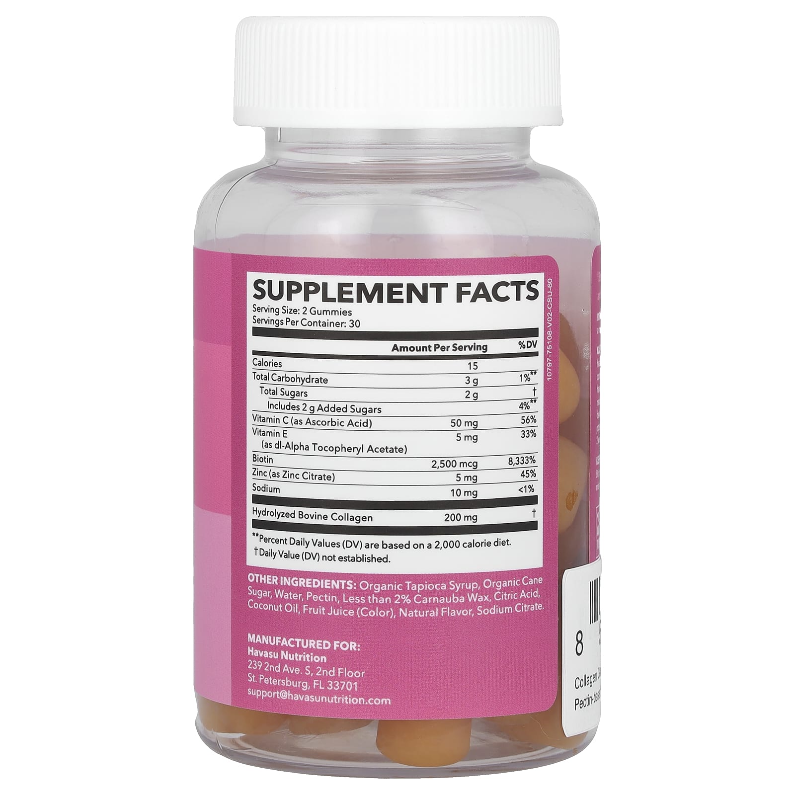 Collagen Gummies with Biotin and Lemon for Healthy Hair, Skin, and Nails - 60 Count - Image 2