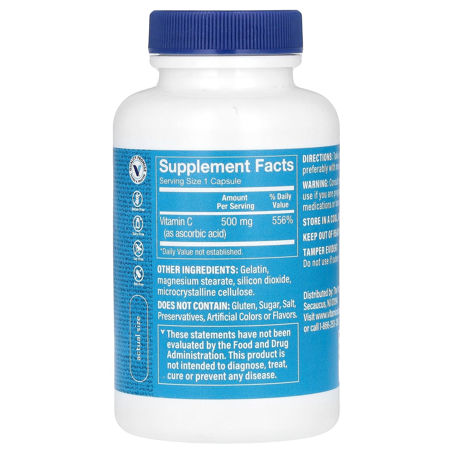 The Vitamin Shoppe, Vitamin C, 500 mg, 100 Capsules - Image 2