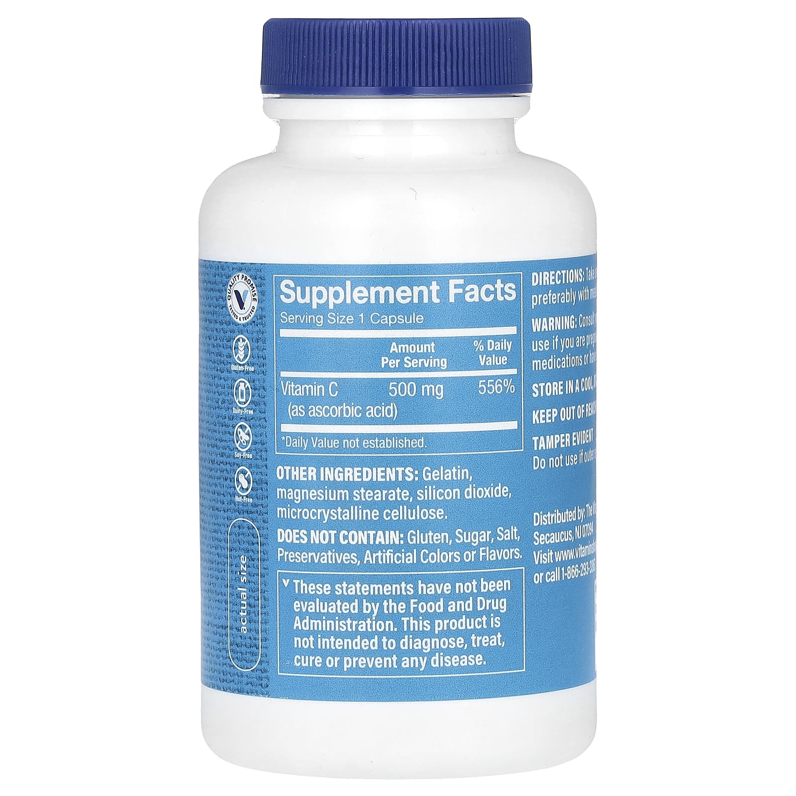 The Vitamin Shoppe, Vitamin C, 500 mg, 100 Capsules - Image 2