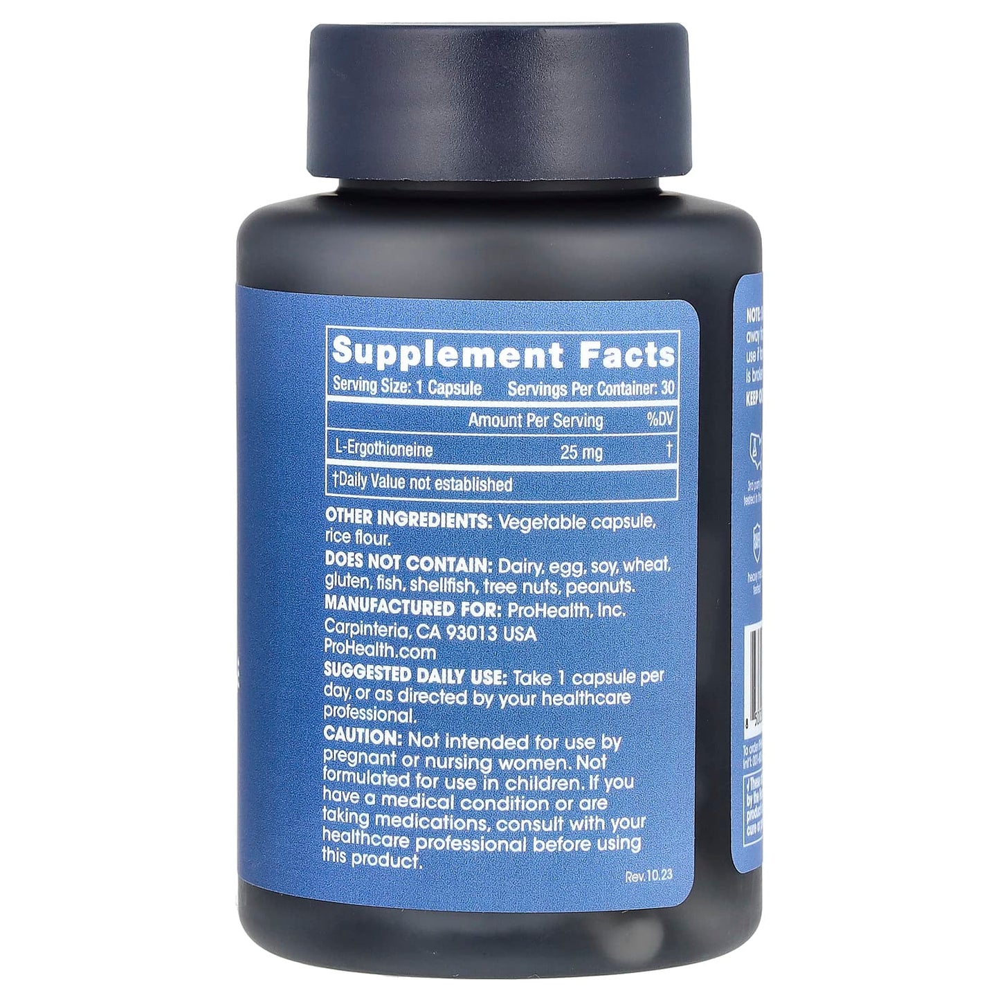 ProHealth Longevity, Ergothioneine, 25 mg, 30 Capsules - Image 2