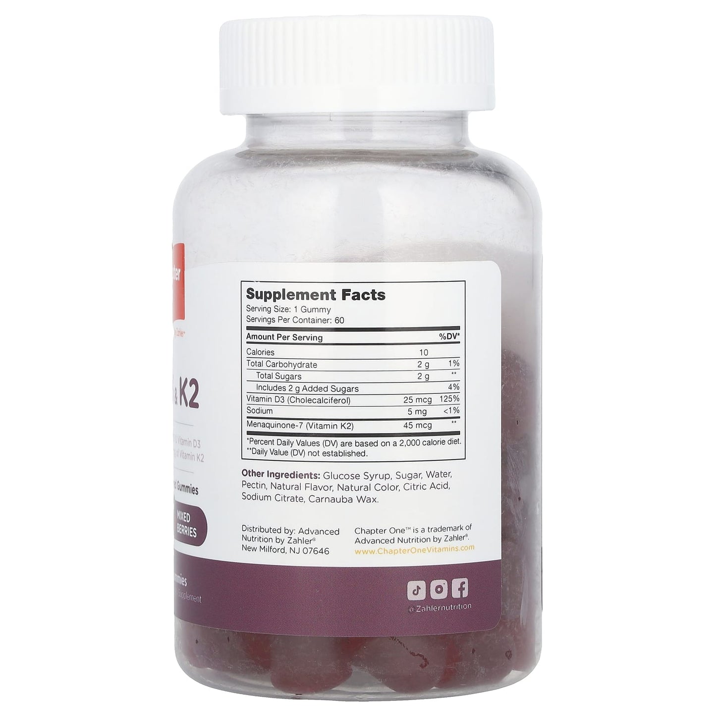 Boost Nutrition with Chapter One 60-Count Mixed Berries D3 & K2 Gummies - Image 2