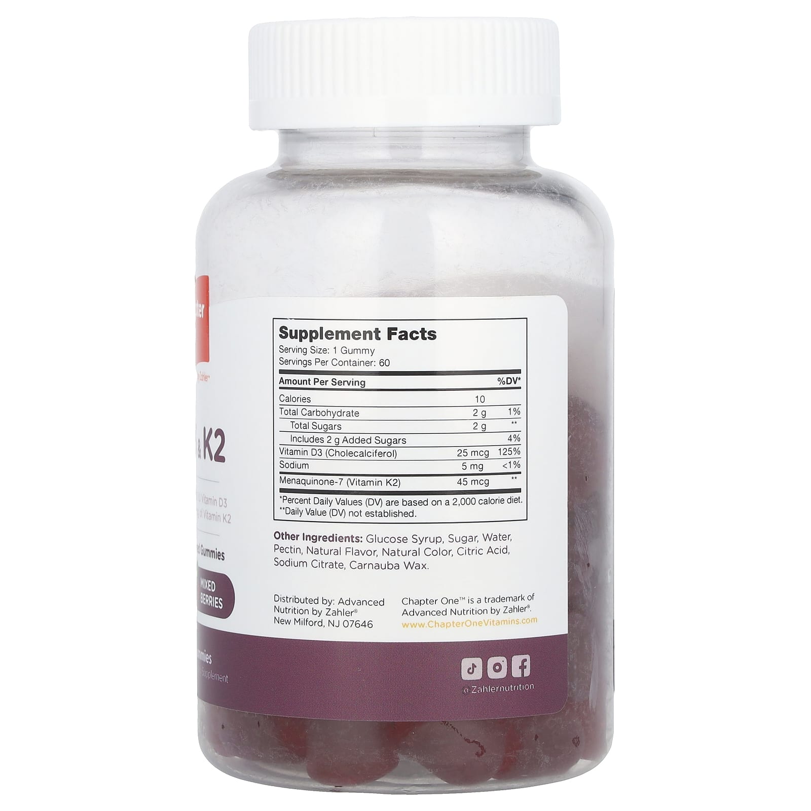 Boost Nutrition with Chapter One 60-Count Mixed Berries D3 & K2 Gummies - Image 2