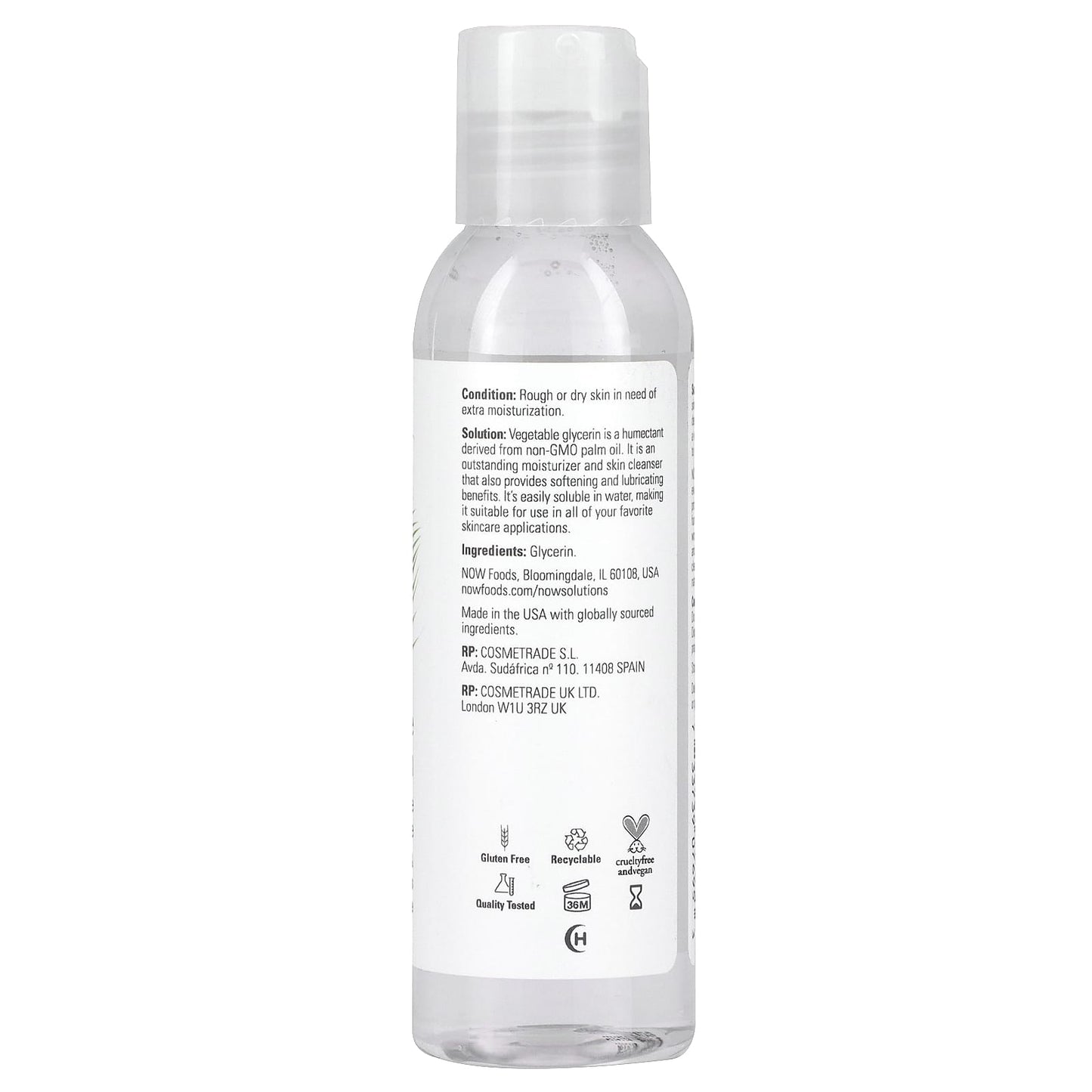 NOW Foods, Vegetable Glycerin, 4 fl oz (118 ml) - Image 2