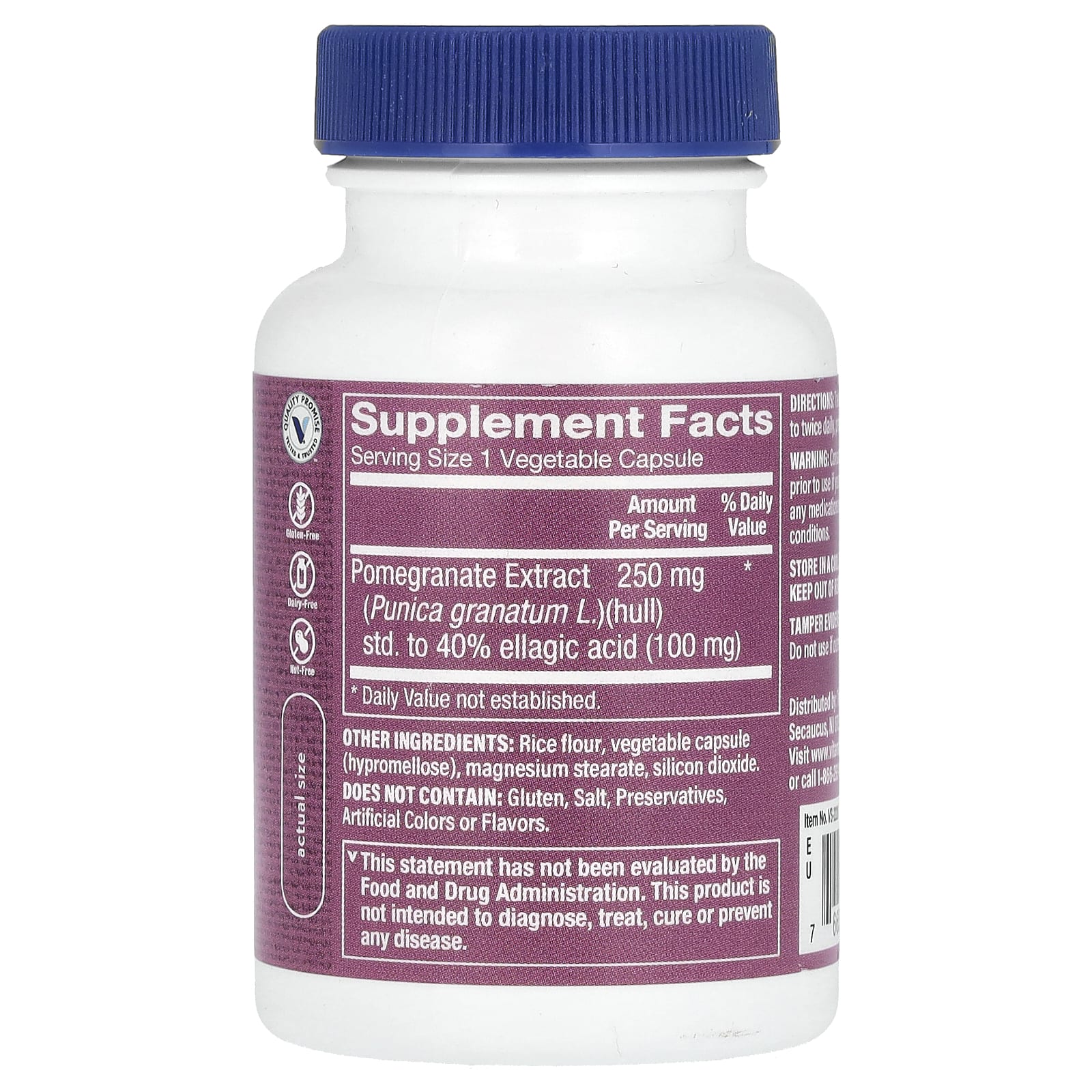 The Vitamin Shoppe, Pomegranate Extract, 250 mg, 100 Vegetable Capsules - Image 2