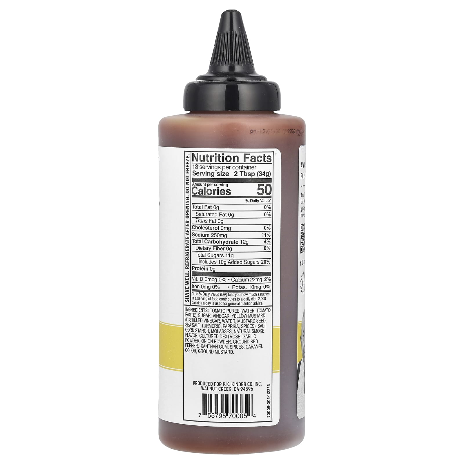 KINDER'S, BBQ Sauce, Gold, 15.3 oz (434 g) - Image 2