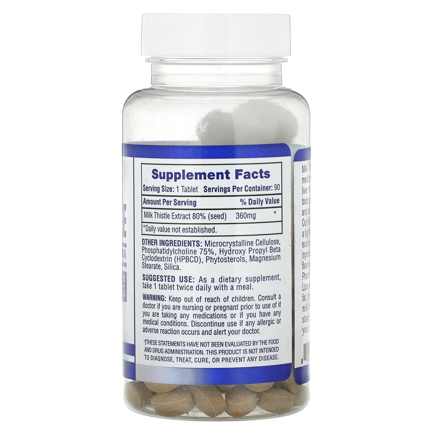Milk Thistle Supplements by Hi Tech Pharmaceuticals - 90 Tablets, 360mg - Image 2