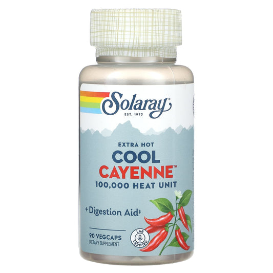 Solaray, Extra Hot Cool Cayenne, 90 VegCaps (300 mg Per VegCap) - Image 1