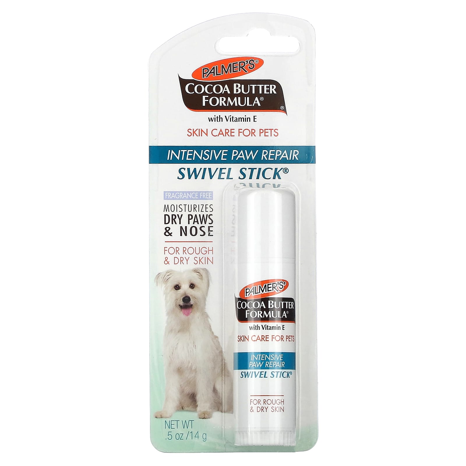 Palmer's for Pets, Cocoa Butter Formula with Vitamin E, Swivel Stick Intensive Paw Repair, For Rough & Dry Skin, Fragrance Free, 0.5 oz (14 g) - Image 1