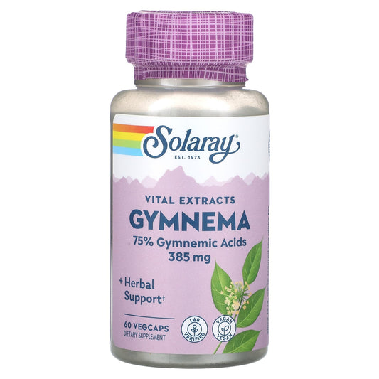 Solaray, Gymnema, Vital Extracts, 385 mg, 60 VegCaps - Image 1