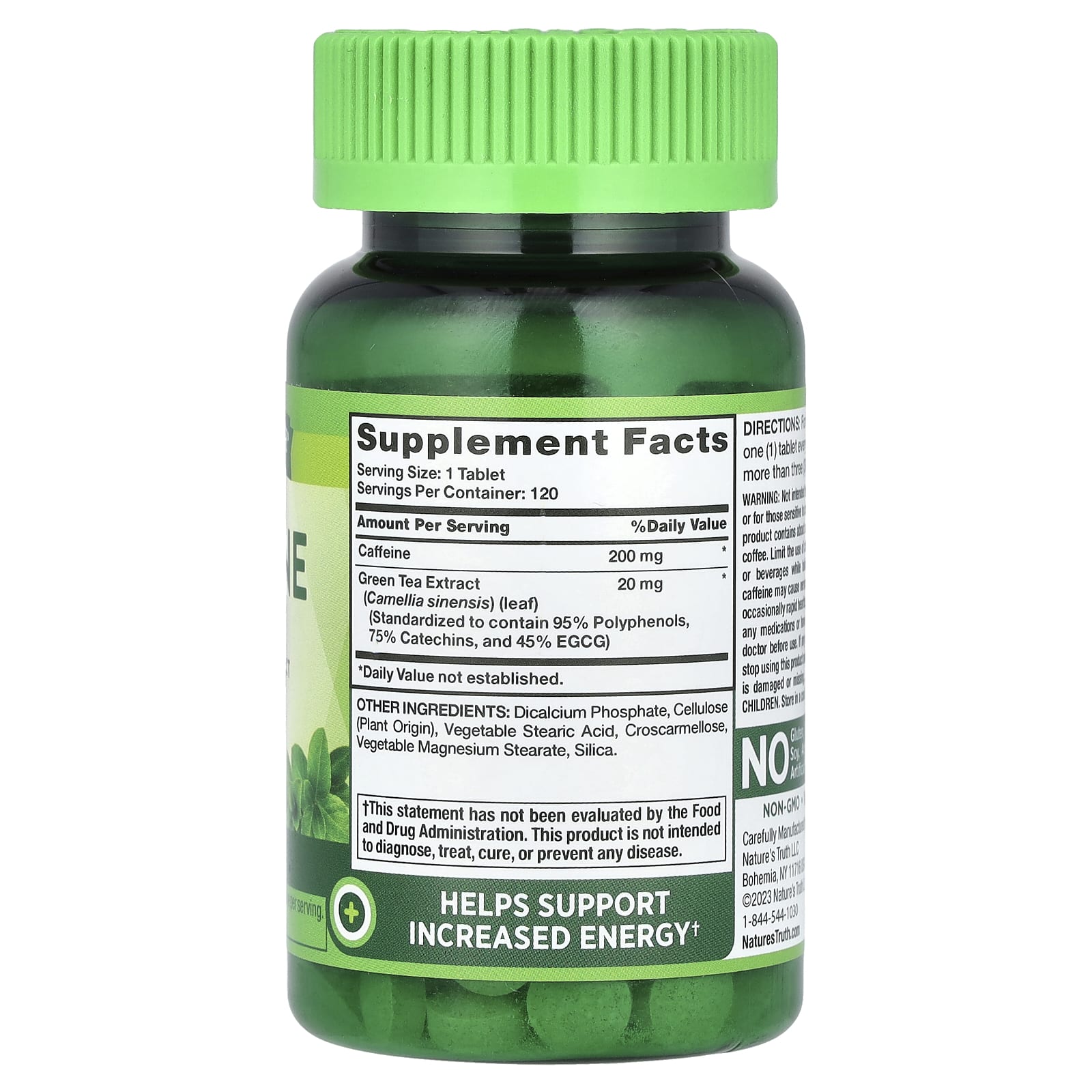 Nature's Truth, Caffeine Plus Green Tea Extract, 220 mg, 120 Tablets - Image 2