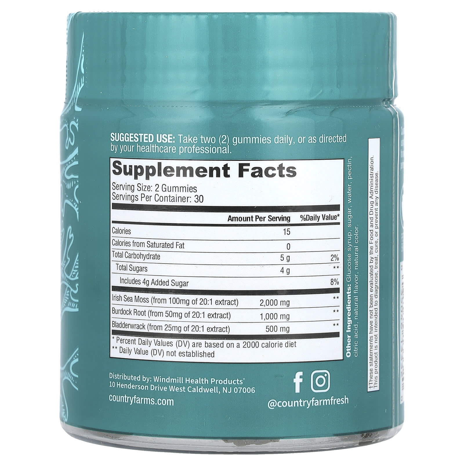Country Farms, Irish Sea Moss Gummies, Green Apple , 60 Gummies
