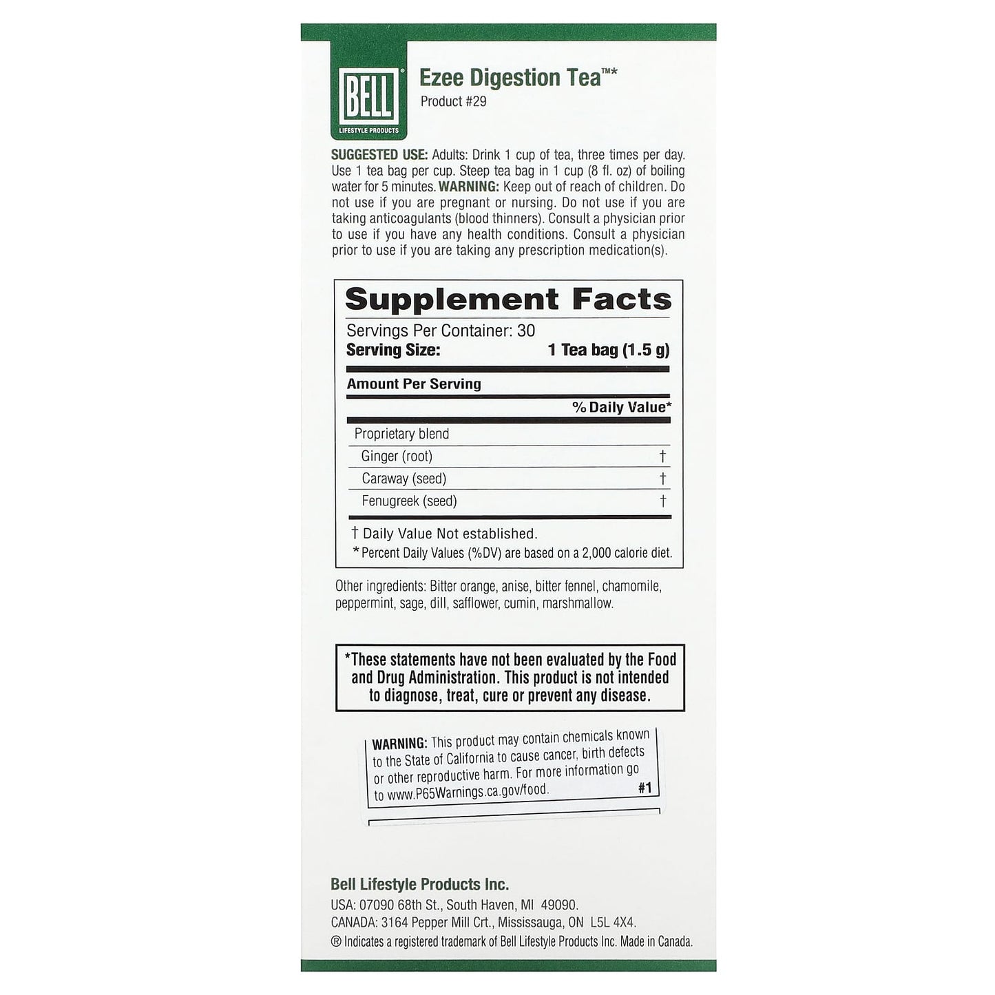 Bell Lifestyle Ezee Digestion Tea - Soothe Your Digestive System Naturally - Image 2