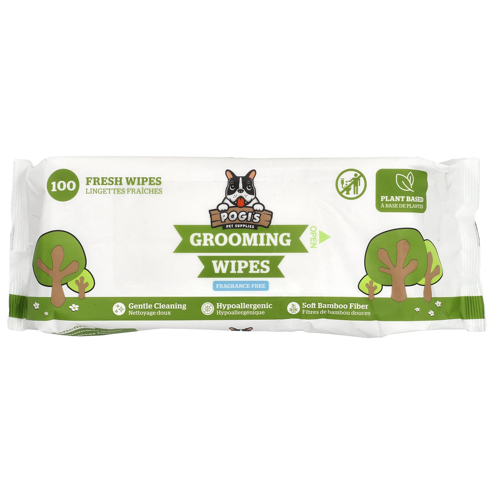 Pogi's Pet Supplies, Grooming Wipes, Fragrance Free, 100 Fresh Wipes - Image 1