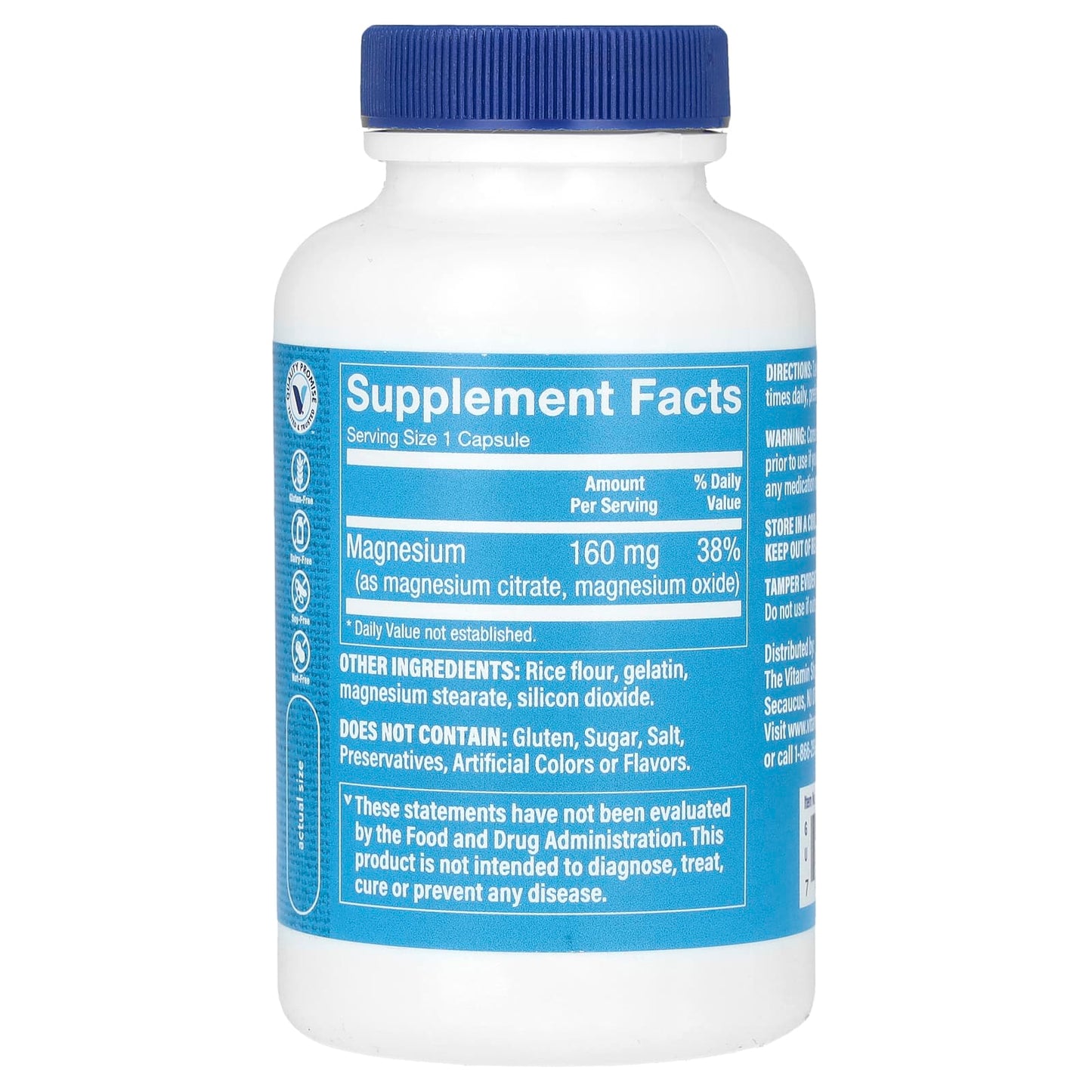 The Vitamin Shoppe, Magnesium Citrate Complex, 160 mg, 100 Capsules - Image 2