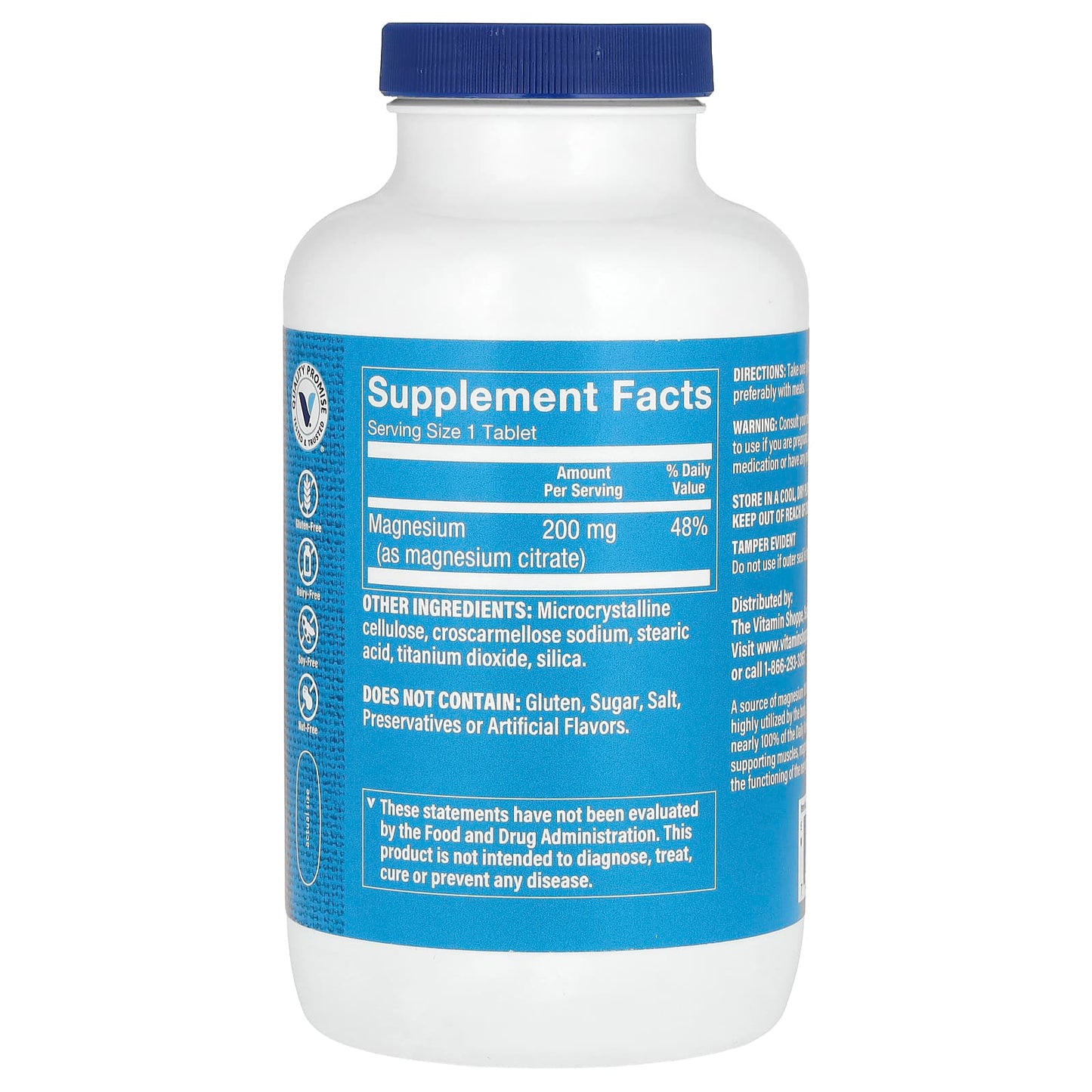 The Vitamin Shoppe, Magnesium Citrate, 200 mg, 300 Tablets - Image 2