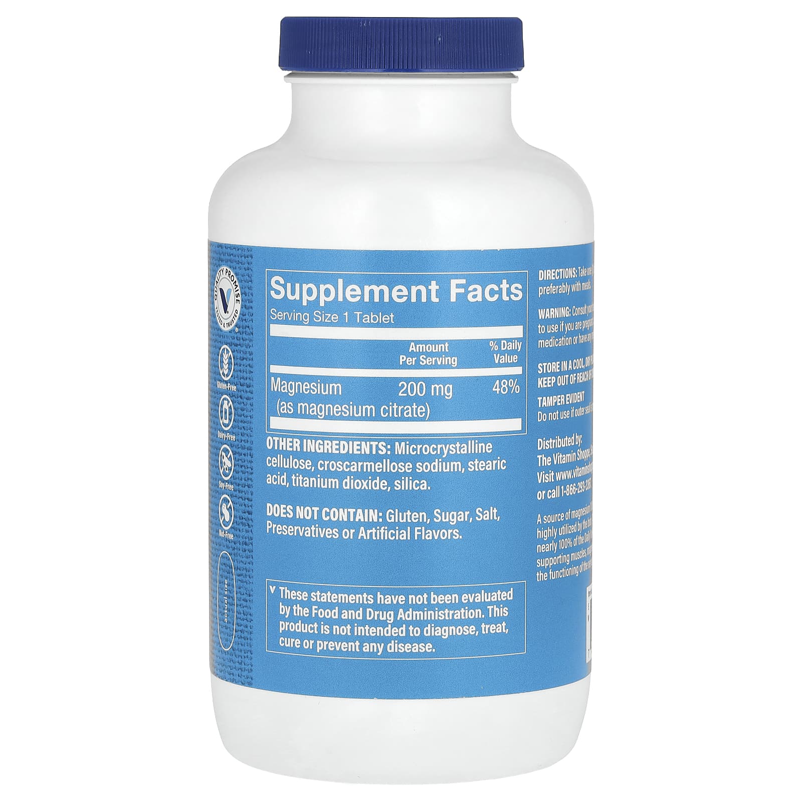 The Vitamin Shoppe, Magnesium Citrate, 200 mg, 300 Tablets - Image 2