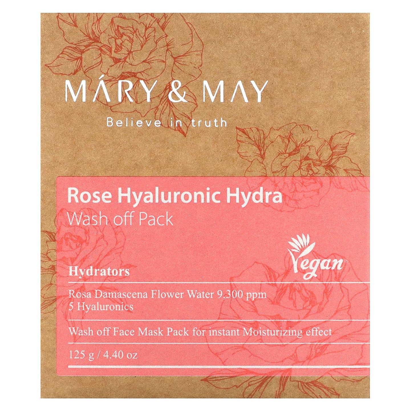Mary & May, Rose Hyaluronic Hydra, Wash Off Pack, 4.4 oz (125 g) - Image 2