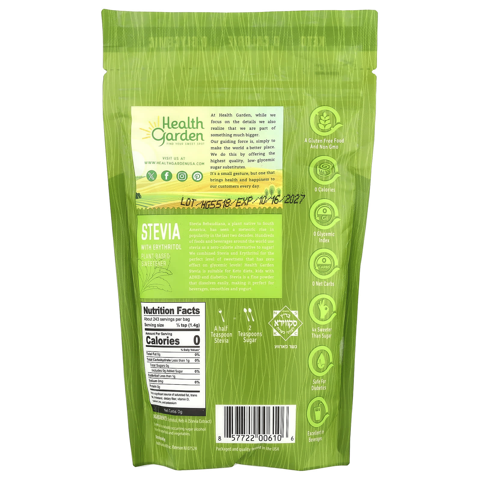 Natural Stevia Sweetener with Erythritol | Zero-Calorie, Keto-Certified - Image 2