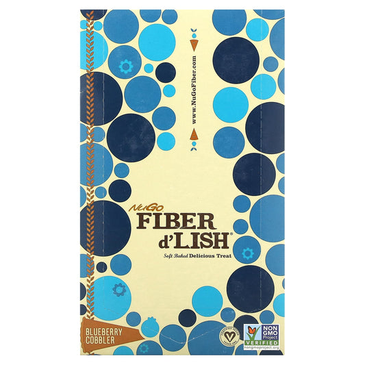 NuGo Nutrition, Fiber d'Lish, Blueberry Cobbler, 16 Bars 1.6 oz (45 g) Each - Image 1
