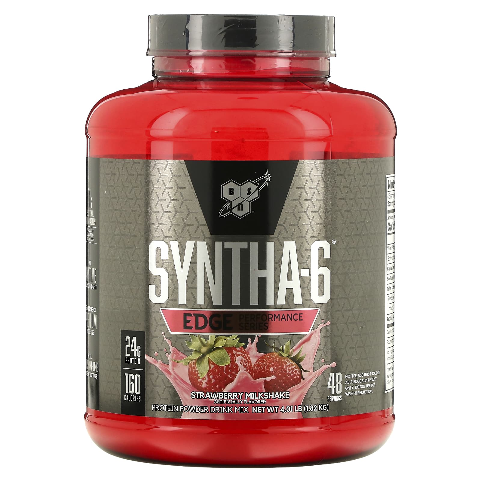 BSN Syntha-6 Edge Protein Powder - Strawberry Milkshake, 24g Protein - Image 1