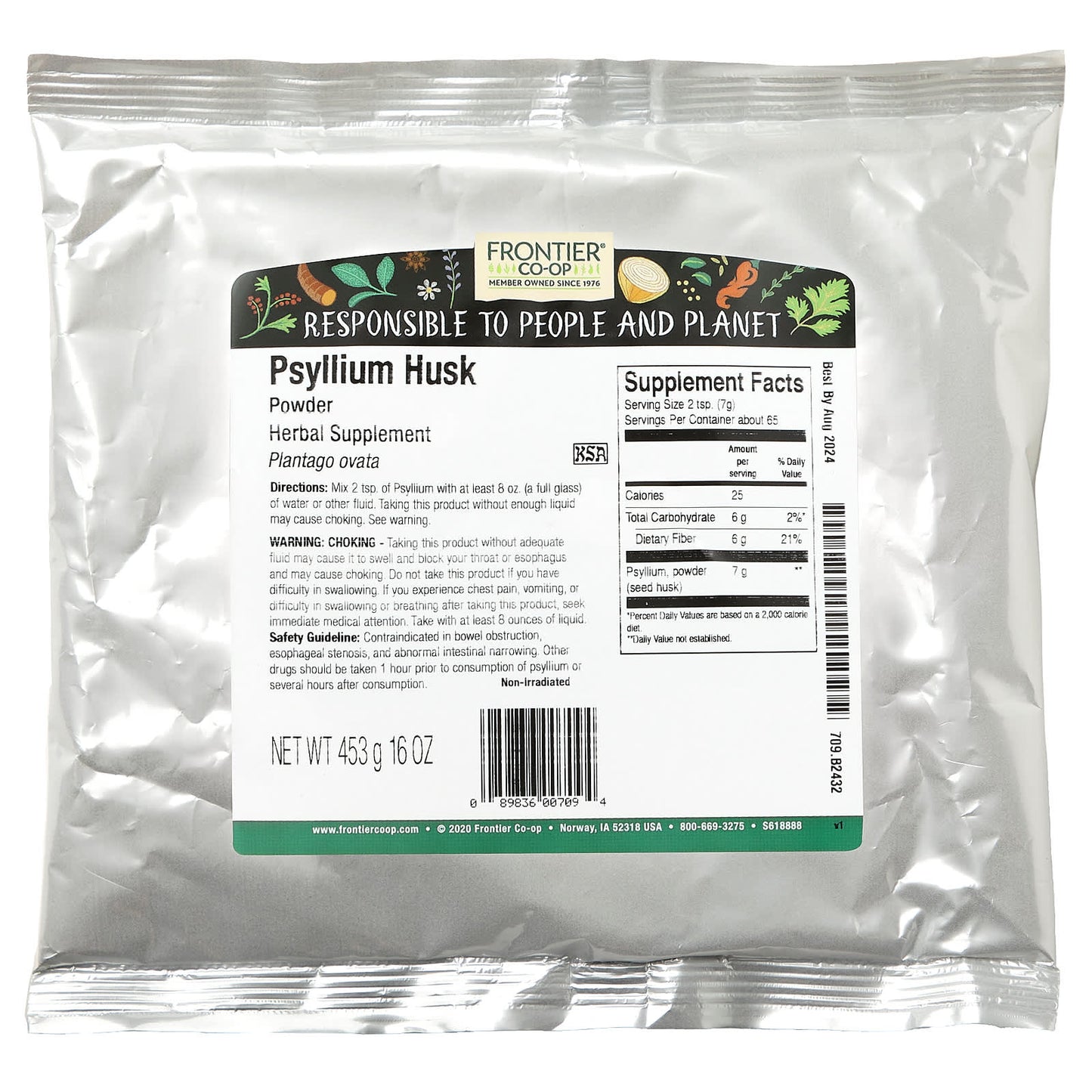 Frontier Co-op Psyllium Husk Powder - 16 oz - Image 2