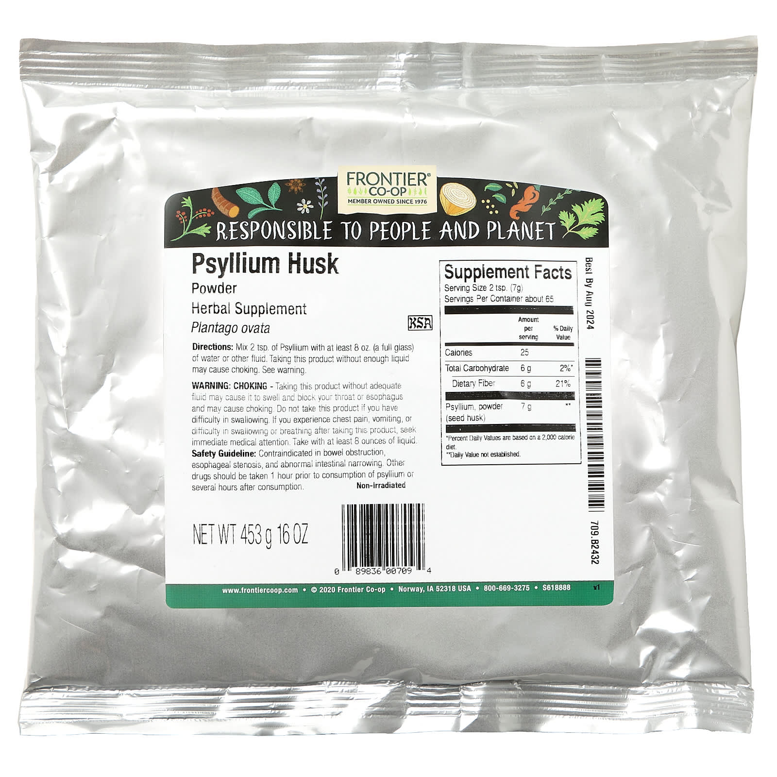 Frontier Co-op Psyllium Husk Powder - 16 oz - Image 2