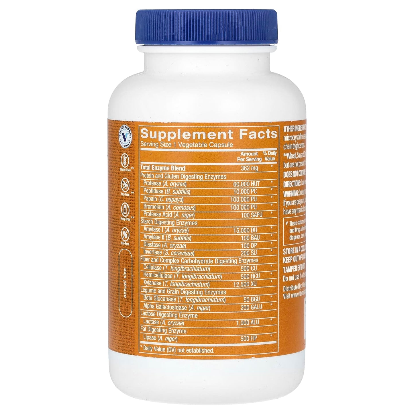 The Vitamin Shoppe, Digest Extra, 180 Vegetable Capsules - Image 2