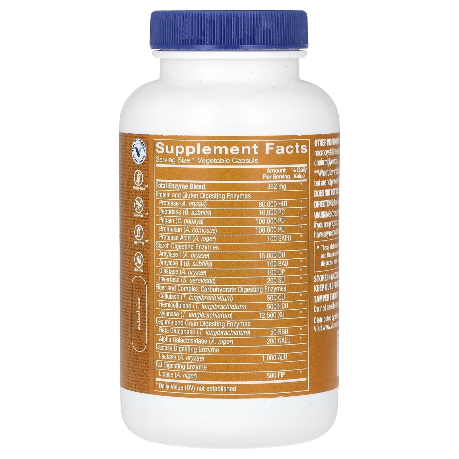 The Vitamin Shoppe, Digest Extra, 180 Vegetable Capsules - Image 2