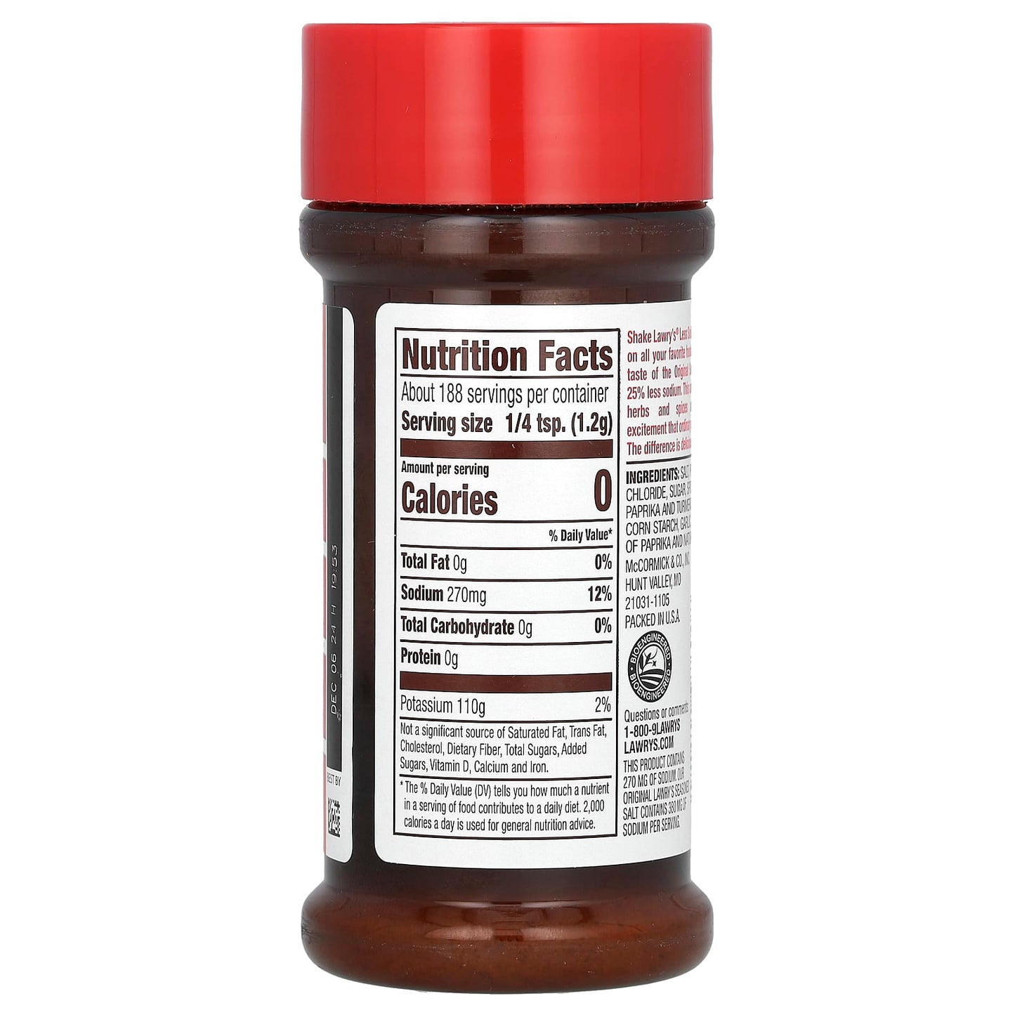 Lawry's, Seasoned Salt, Less Sodium, 8 oz (226 g) - Image 2