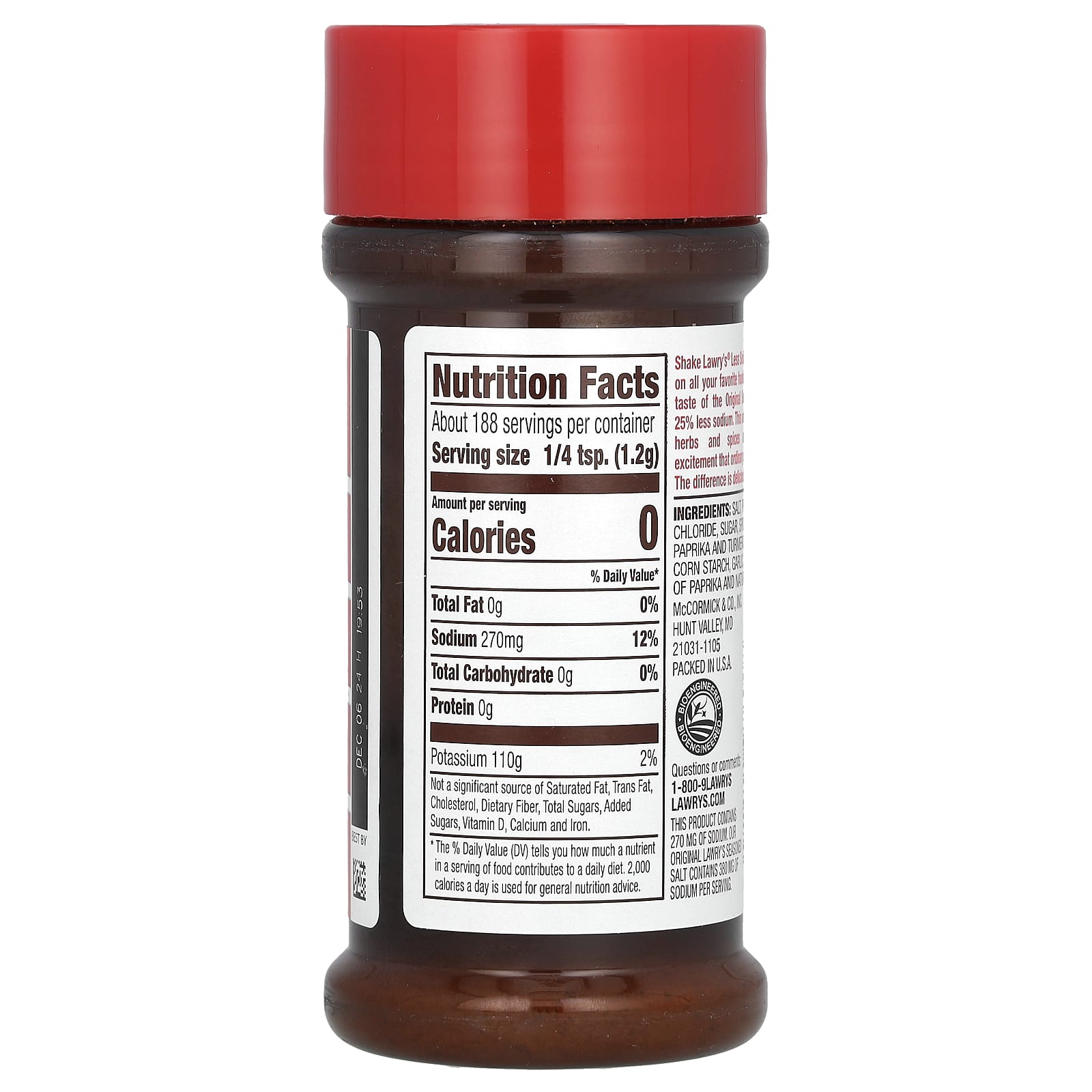 Lawry's, Seasoned Salt, Less Sodium, 8 oz (226 g) - Image 2