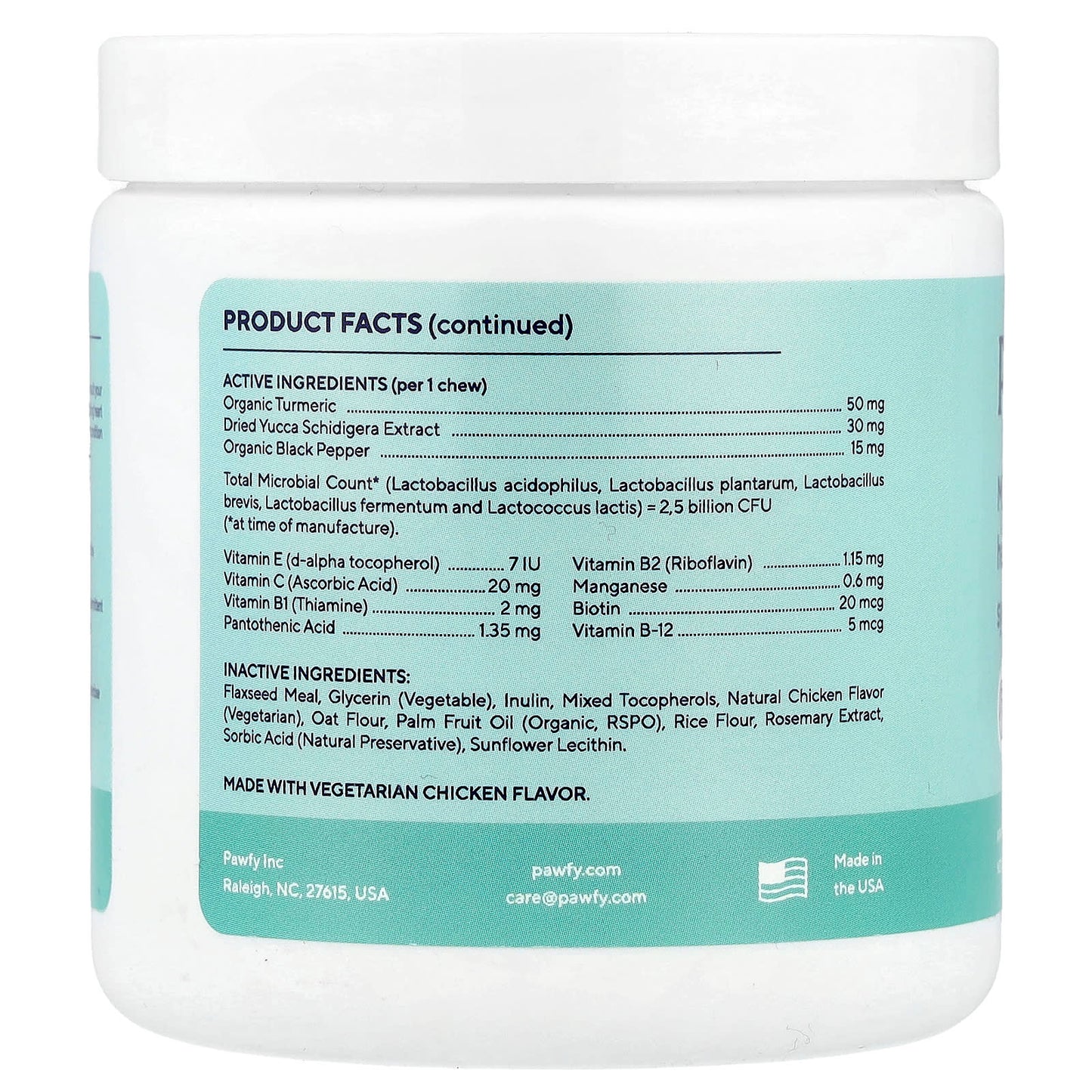 Pawfy, Probiotic, For Dogs, 6 Months+, Vegetarian Chicken, 30 Chews, 4 oz (113 g) - Image 2