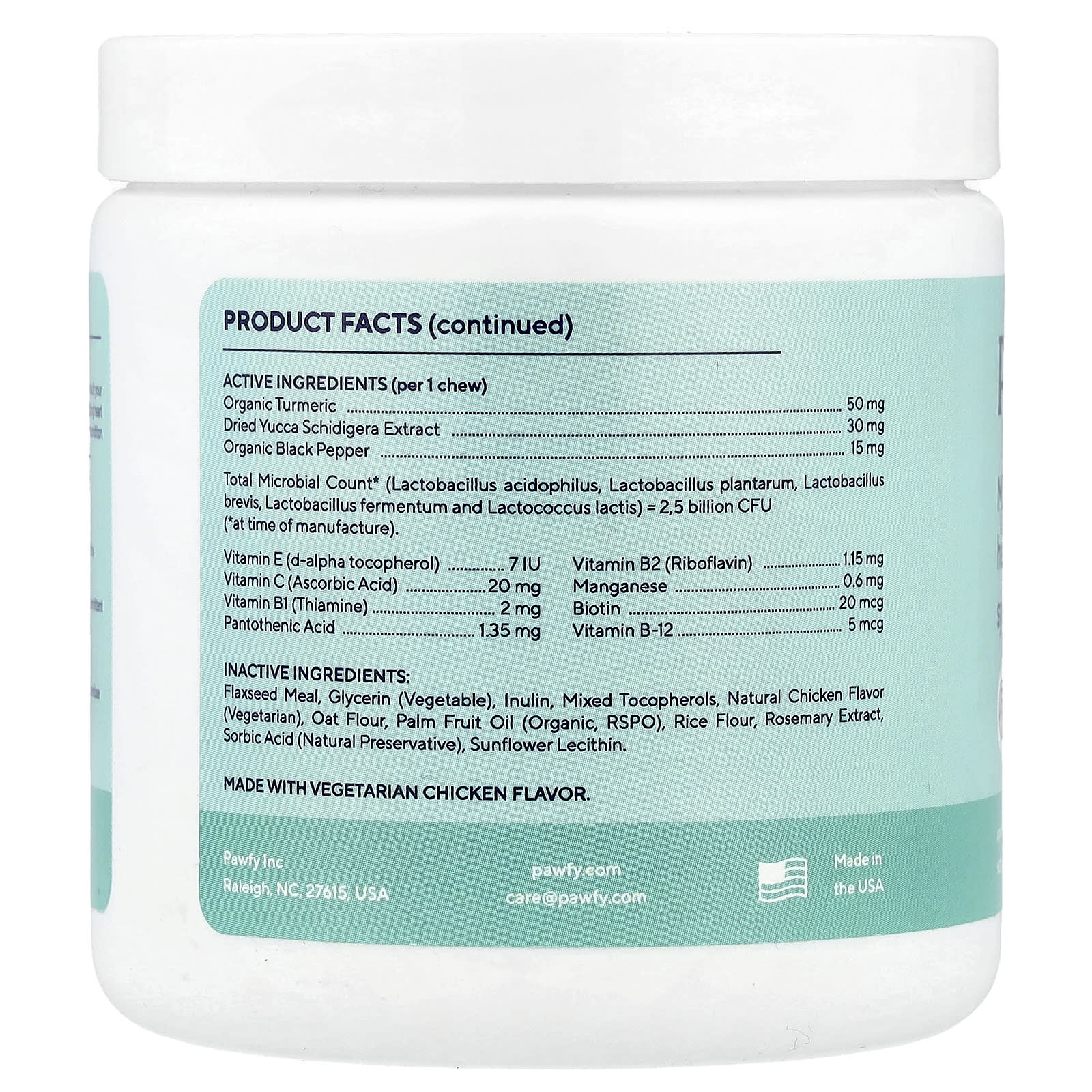 Pawfy, Probiotic, For Dogs, 6 Months+, Vegetarian Chicken, 30 Chews, 4 oz (113 g) - Image 2