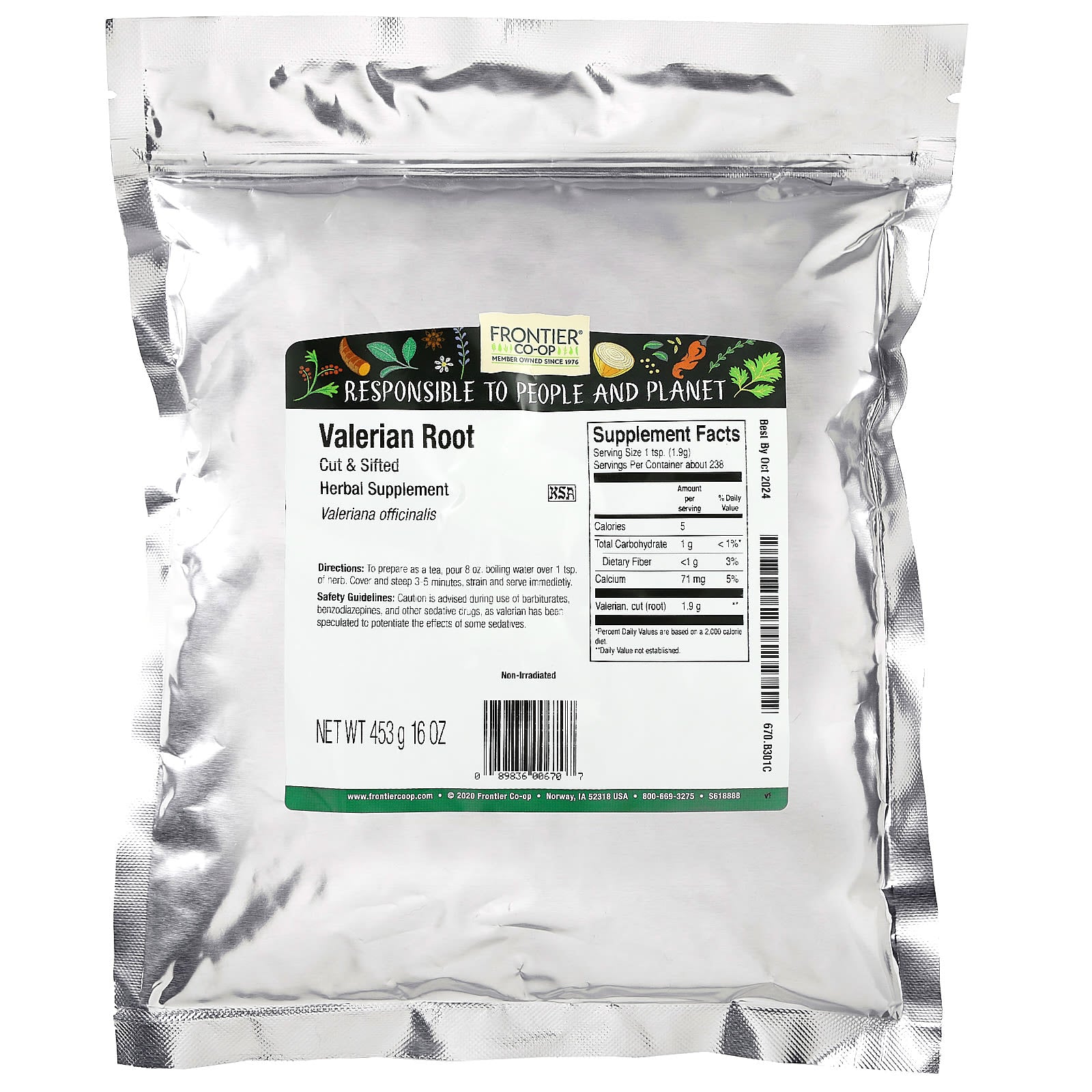 Frontier Co-op Valerian Root Powder, 16 oz, Non-Irradiated & Kosher - Image 2