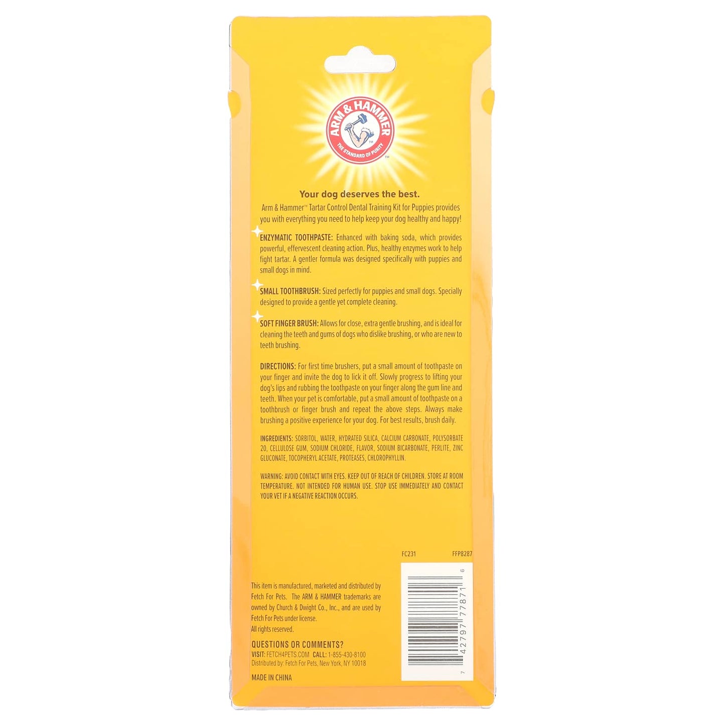 Arm & Hammer Tartar Control Pup Dental Kit - Vanilla Ginger, 4 Piece - Image 2