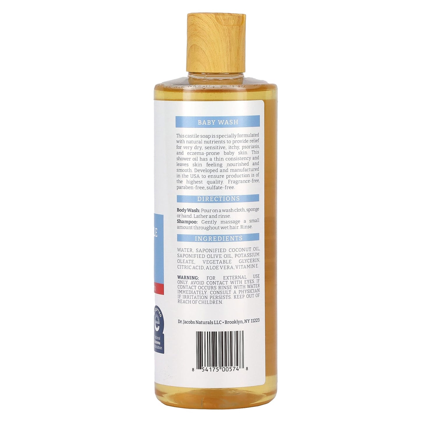 Dr. Jacobs Naturals Castile Soap for Eczema Relief, Body Wash & Shampoo - Image 2