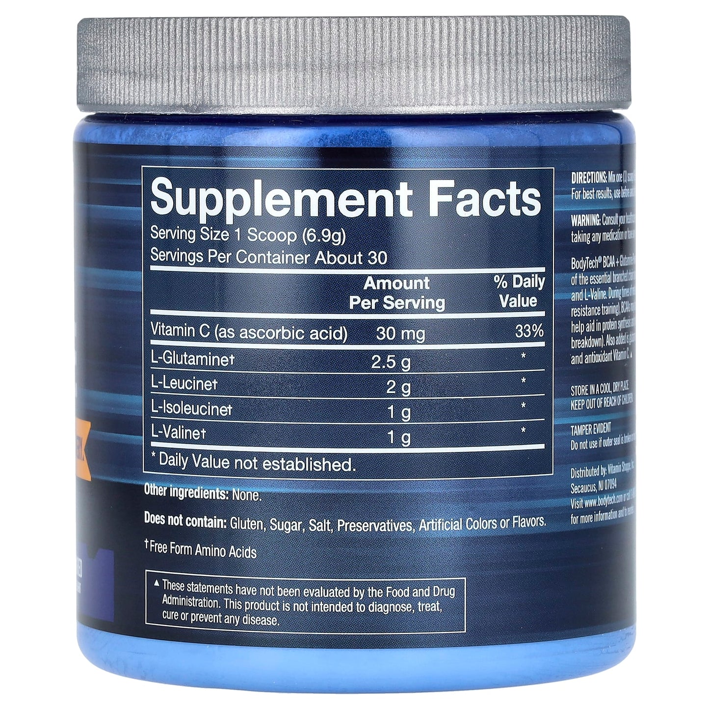 BodyTech BCAA + Glutamine Supplement for Endurance, Growth & Recovery - 7.3 oz (208g) - Image 2