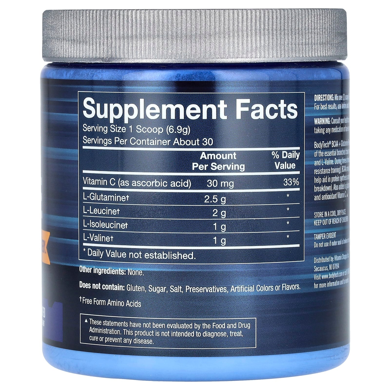 BodyTech BCAA + Glutamine Supplement for Endurance, Growth & Recovery - 7.3 oz (208g) - Image 2