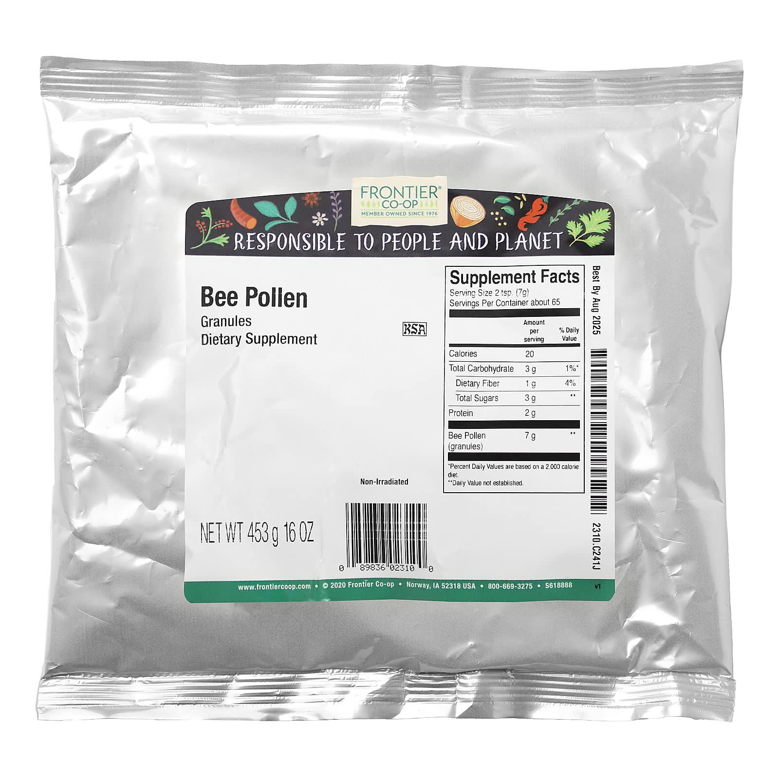 Frontier Co-op Bee Pollen Granules - 16 oz - Raw & Kosher - Image 2
