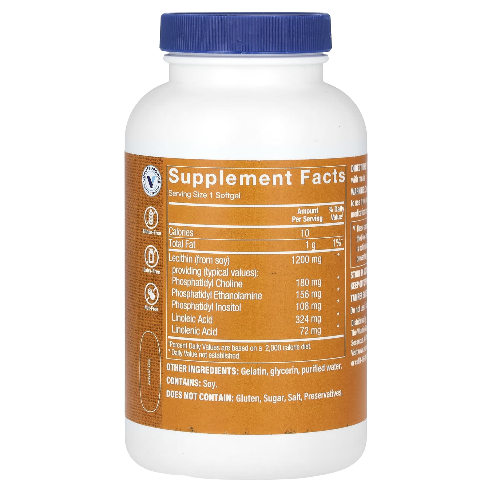The Vitamin Shoppe, Lecithin, 1,200 mg, 180 Softgels - Image 2