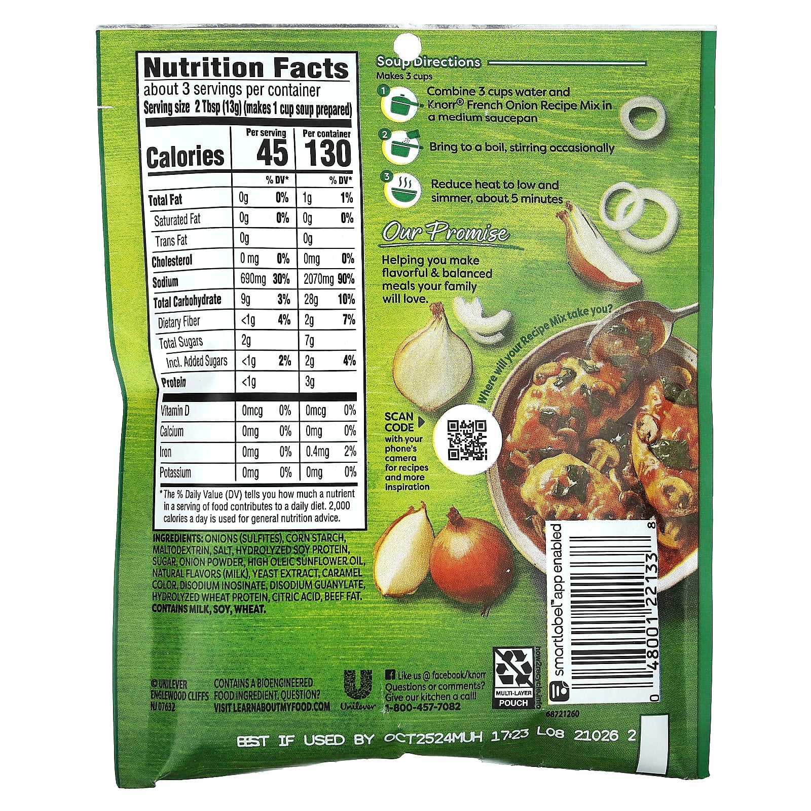 Knorr, French Onion Recipe Mix, 1.4 oz (40 g) - Image 2