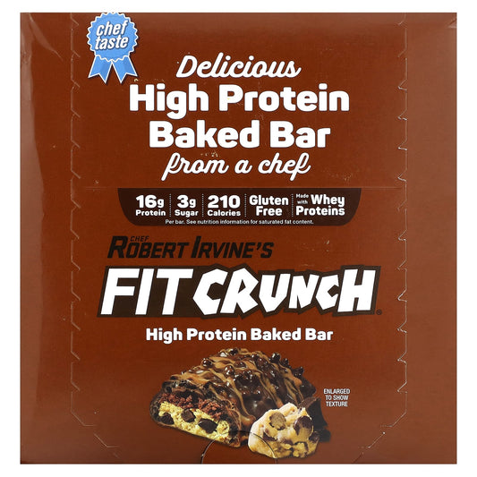 High Protein Baked Bars by FITCRUNCH | Chocolate Chip Cookie Dough - Image 1