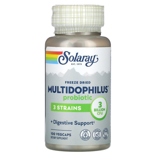Solaray, Freeze Dried Multidophilus Probiotic, 3 Billion CFU, 100 VegCaps - Image 1