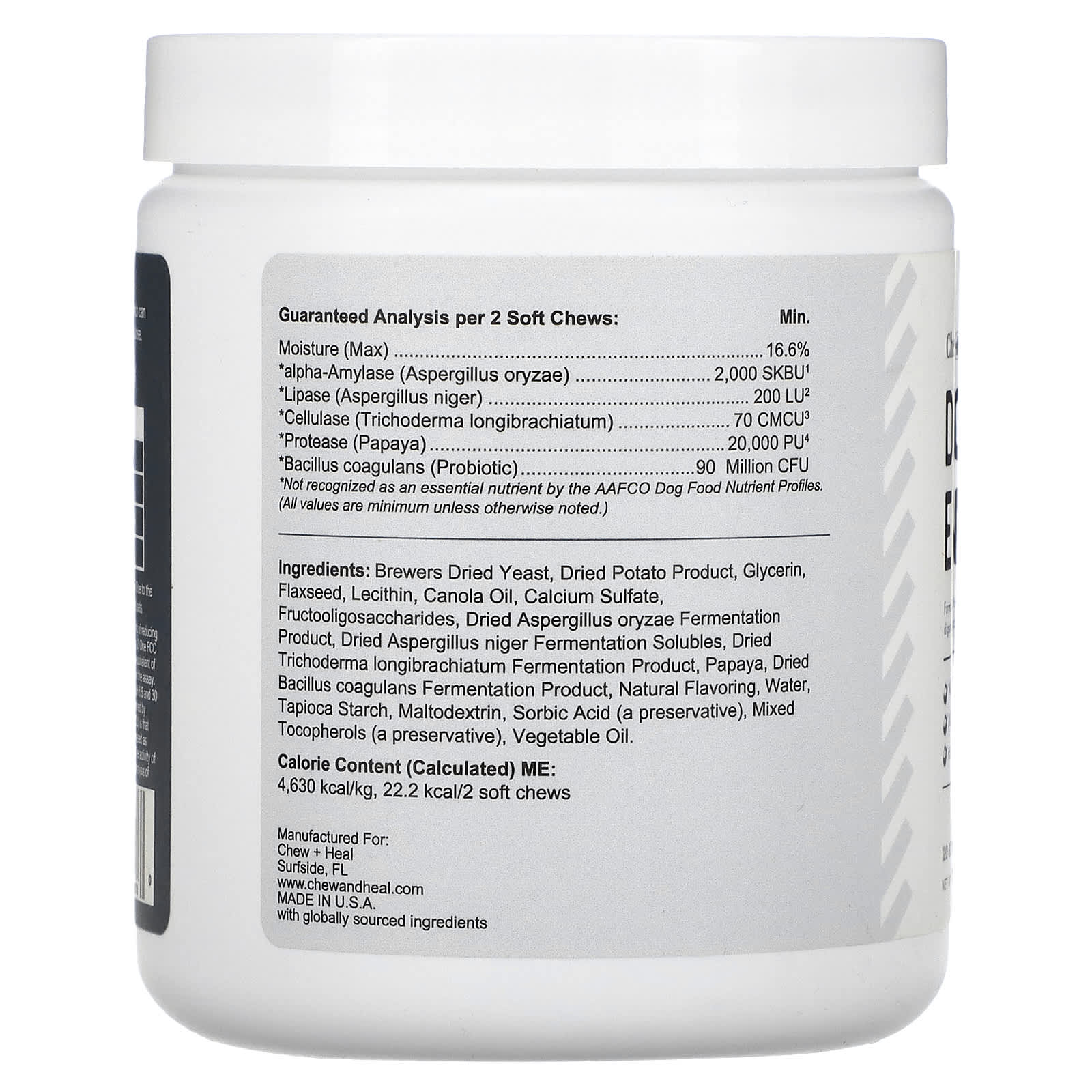 Chew + Heal Digestive Enzymes for Dogs - 120 Soft Chews 10 oz - Image 2